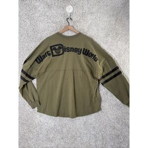 Walt Disney World Spirit Jersey Shirt Adult Large Army Green Pullover Mickey